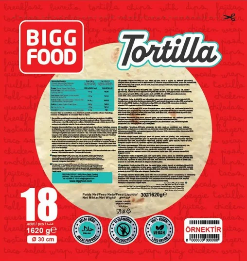 18 DÜRÜM TORTILLAS 30 CM