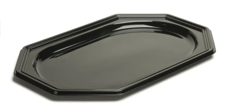  Octogonal platter black 35x25cm 