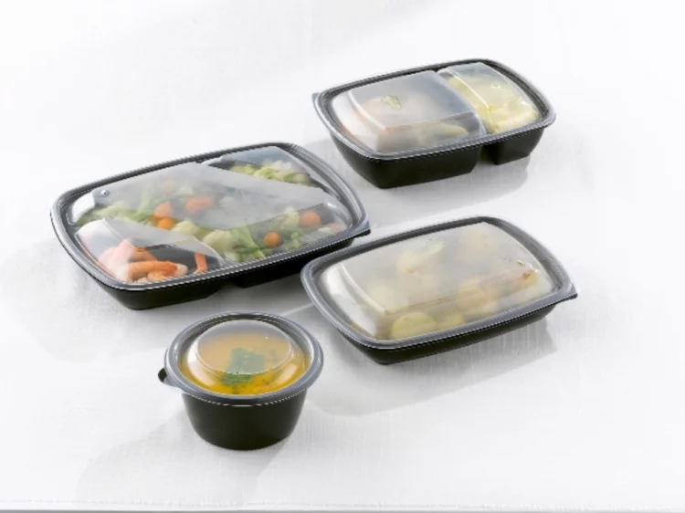  Combo pack 2 compartments rectangular container + lid 600/300ml 