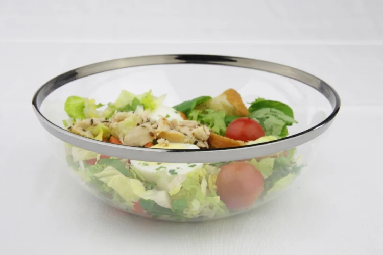  Salatschüssel weiß mit silbernem Rand 1500ml Ø20cm 
