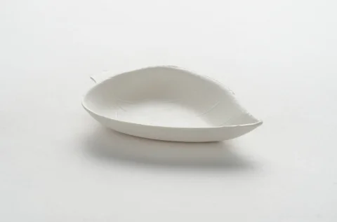  Mini Leaf plate white 9x6cm 